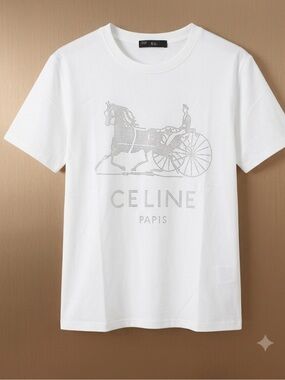 Brand new white stretchy White Crystal Logo  T-Shirt